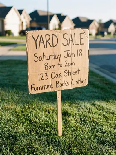 Yard sale community flyer