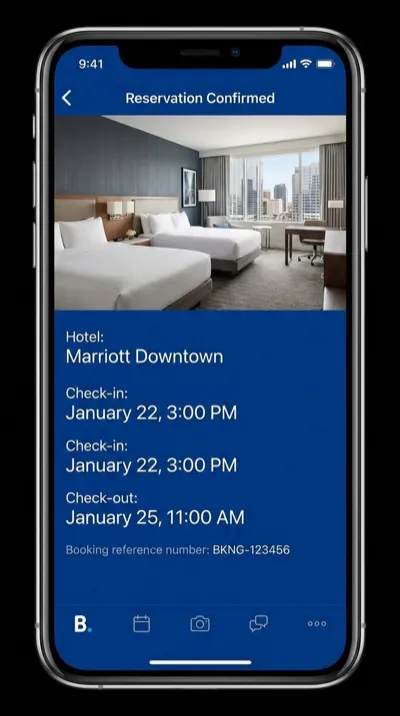 Hotel booking confirmation